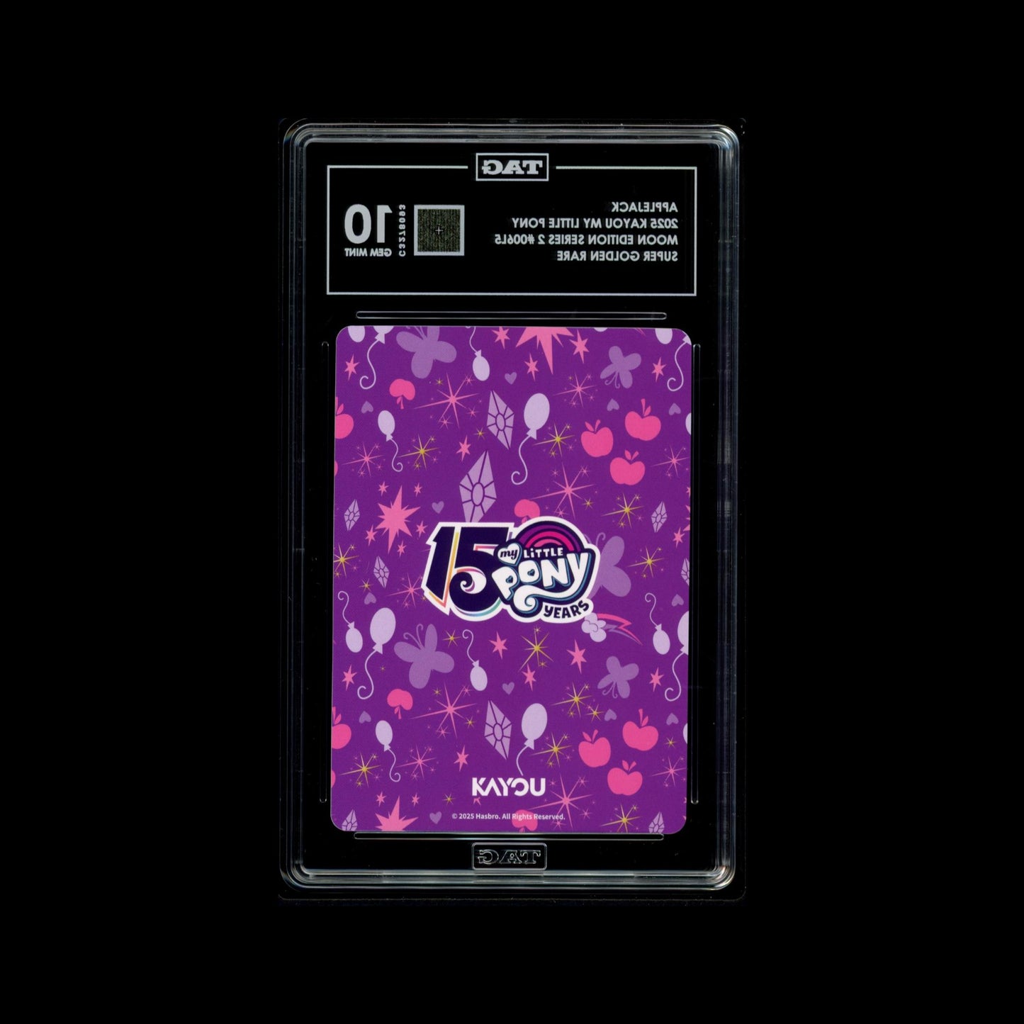 2025 Kayou My Little Pony Applejack – Moon Edition 2 SGR 006 | TAG 10 Gem Mint Graded Card