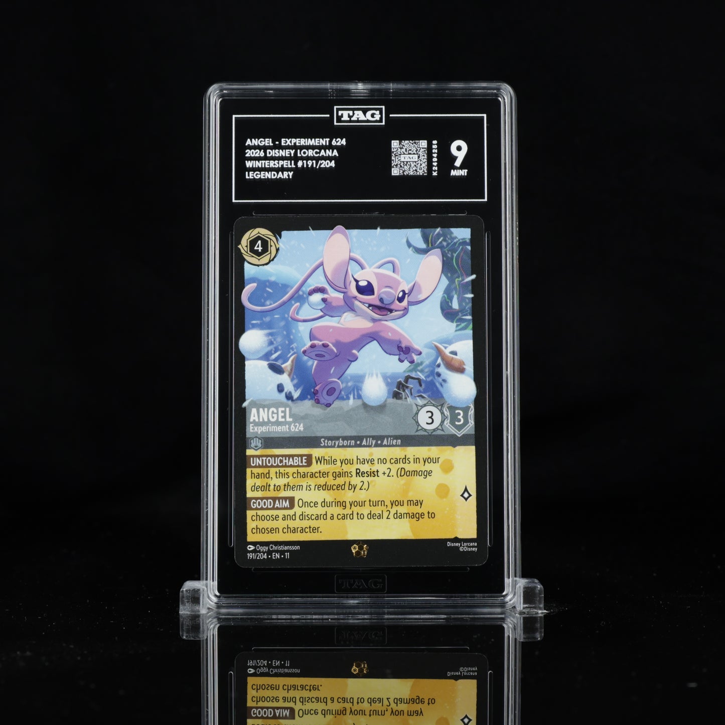 2026 Disney Lorcana Angel - Experiment 624 - Winterspell Legendary 191/204 | TAG 9 Mint Graded Card