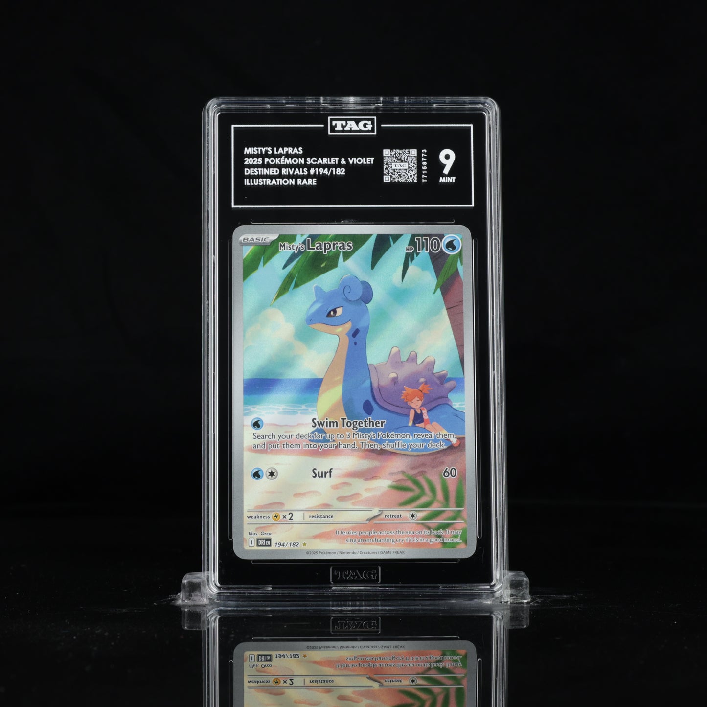 Pokémon Misty's Lapras – Destined Rivals IR 194/182 | TAG 9 Mint Graded Card